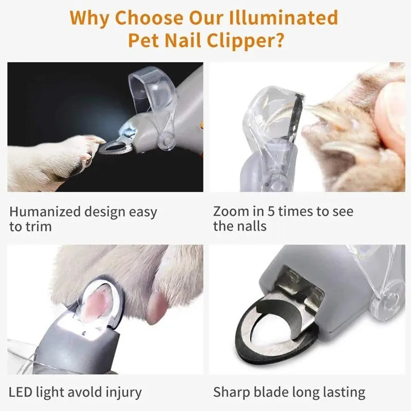 Pet Nail Clipper with LED Light Dog Cat